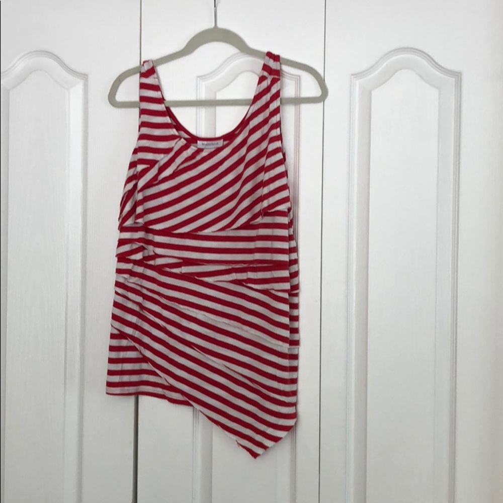 Maternity tank top! Red & white stripes w/ layers.